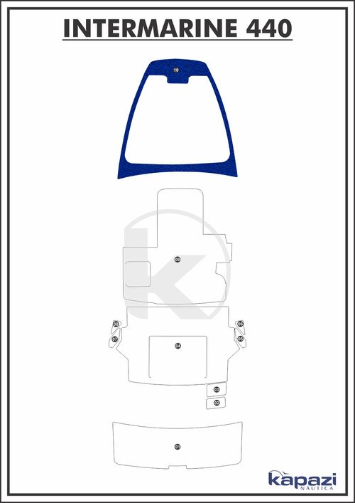 Tapete PVC Vinil Kap para Intermarine 44 - Proa