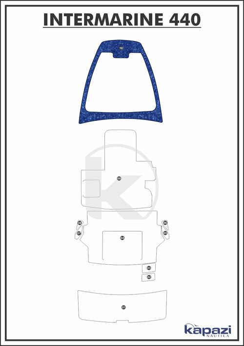 Tapete Têxtil Nauti Clean para Intermarine 44 - Proa
