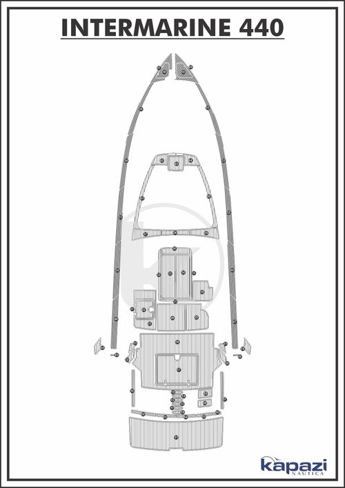Tapete PVC Thermo Deck Comfort para Intermarine 44 - Passadiço