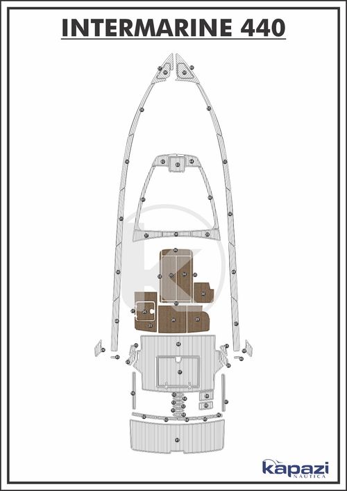 Tapete PVC Thermo Deck Beach para Intermarine 44 - Fly