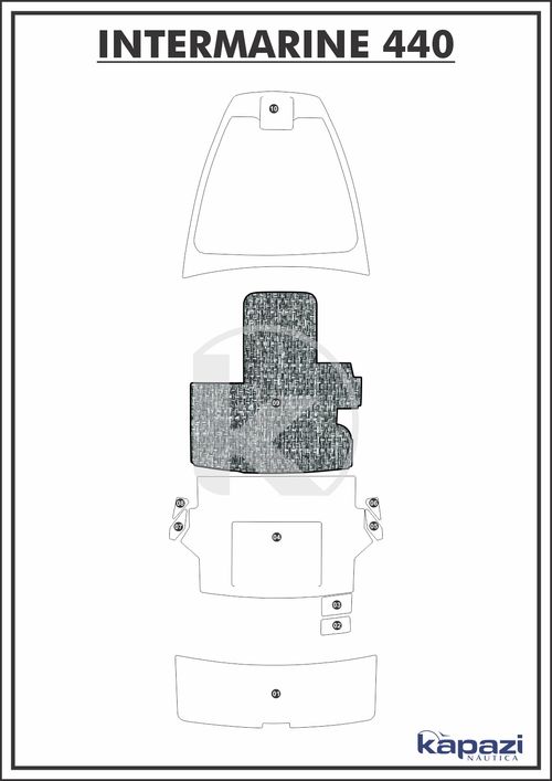 Tapete PVC Náutico Trançado para Intermarine 44 - Fly