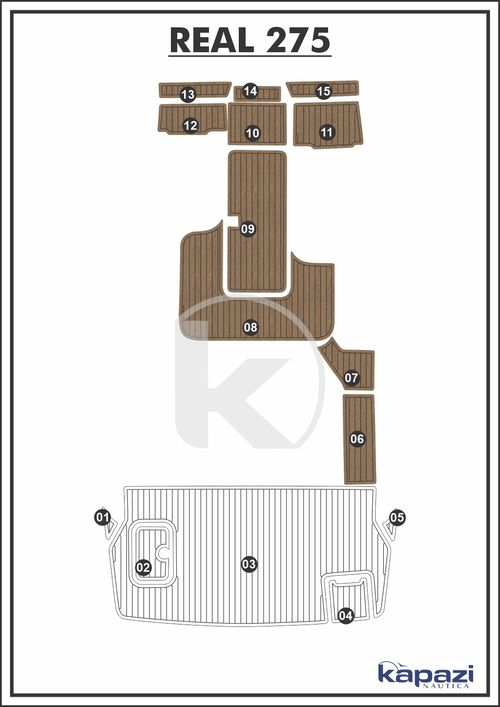 Tapete PVC Thermo Deck Beach para Real 275 - Cockpit