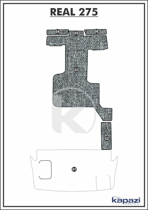 Tapete PVC Náutico Trançado para Real 275 - Cockpit