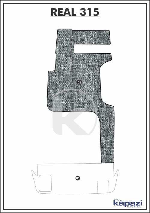 Tapete PVC Náutico Trançado para Real 315 - Cockpit