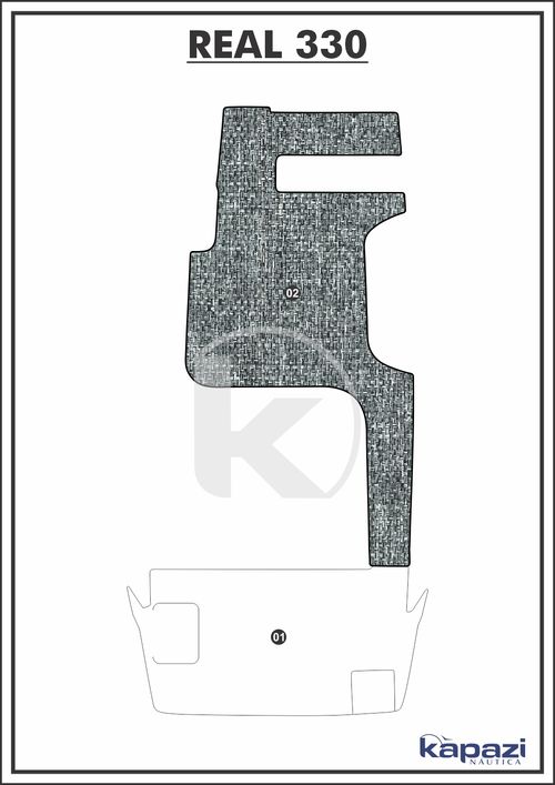 Tapete PVC Náutico Trançado para Real 330 - Cockpit