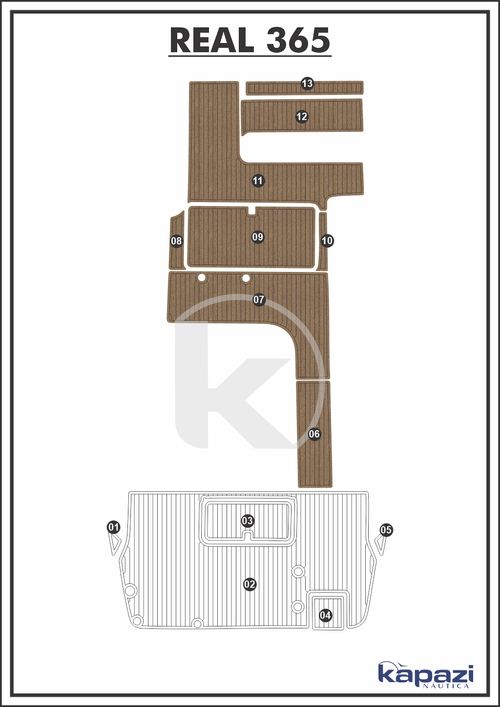 Tapete PVC Thermo Deck Beach para Real 365 - Cockpit