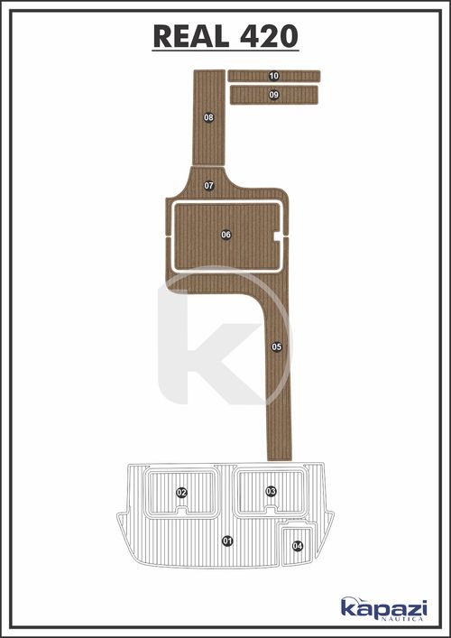 Tapete PVC Thermo Deck Beach para Real 420 - Cockpit