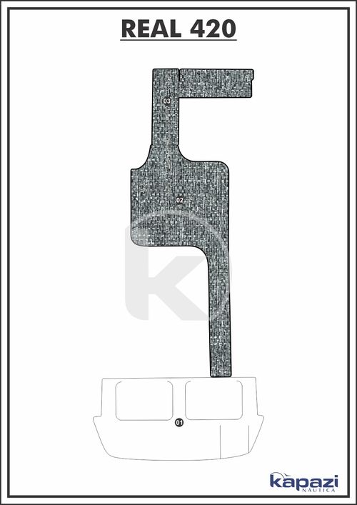 Tapete PVC Náutico Trançado para Real 420 - Cockpit