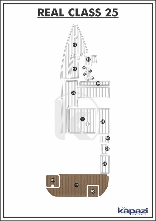 Tapete PVC Thermo Deck Beach para Real Class 25 Cabinada - Plataforma