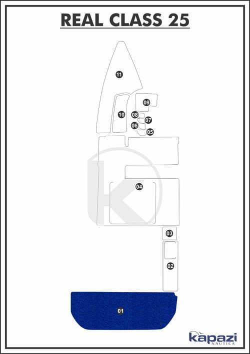 Tapete PVC Vinil Kap para Real Class 25 Cabinada - Plataforma