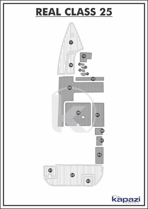 Tapete PVC Thermo Deck Comfort para Real Class 25 Cabinada - Cockpit