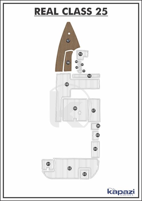 Tapete PVC Thermo Deck Beach para Real Class 25 Cabinada - Cabine