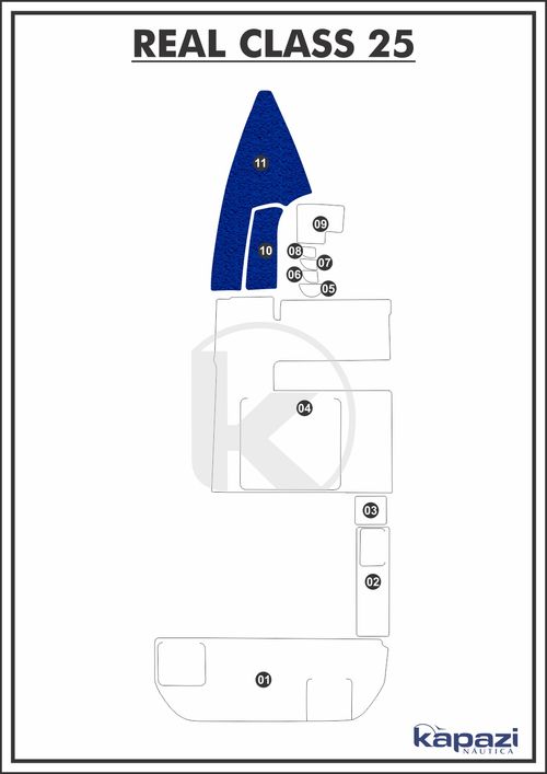 Tapete PVC Vinil Kap para Real Class 25 Cabinada - Cabine
