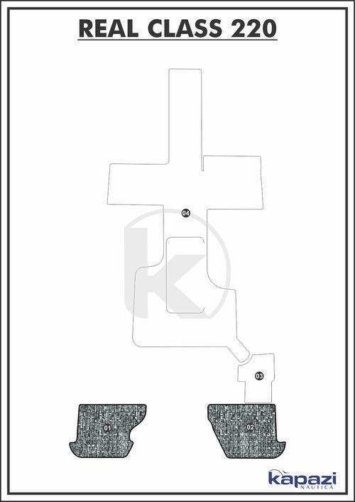Tapete PVC Náutico Trançado para Real Class 220 - Plataforma