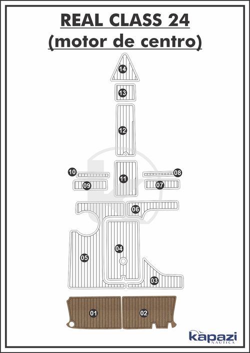 Tapete PVC Thermo Deck Beach para Real Class 24 Motor de Centro - Plataforma