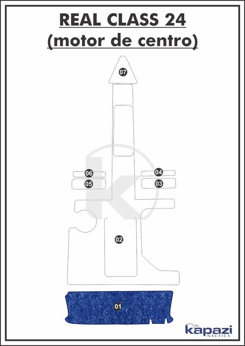 Tapete Têxtil Nauti Clean para Real Class 24 Motor de Centro - Plataforma