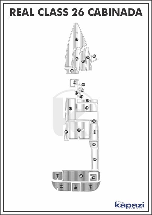Tapete PVC Thermo Deck Comfort para Real Class 26 Cabinada - Plataforma