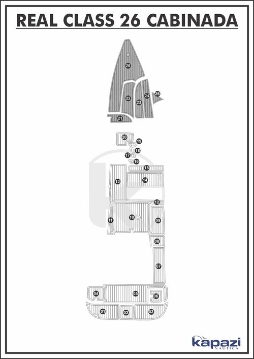 Tapete PVC Thermo Deck Comfort para Real Class 26 Cabinada - Cabine