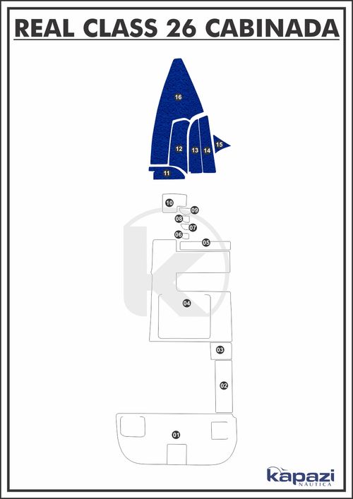 Tapete PVC Vinil Kap para Real Class 26 Cabinada - Cabine