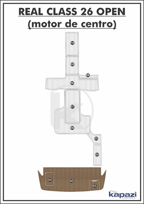 Tapete PVC Thermo Deck Beach para Real Class 26 Open Motor de Centro - Plataforma