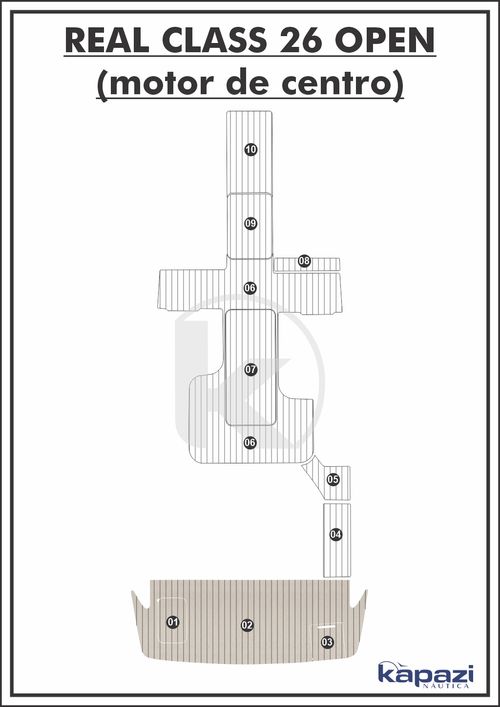 Tapete PVC Thermo Deck Classic para Real Class 26 Open Motor de Centro - Plataforma