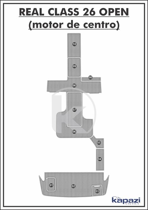 Tapete PVC Thermo Deck Comfort para Real Class 26 Open Motor de Centro - Completo