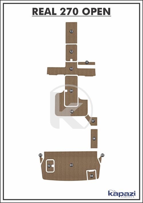 Tapete PVC Thermo Deck Beach para Real 270 Open - Completo