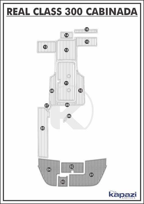 Tapete PVC Thermo Deck Comfort para Real Class 300 Cabinada - Plataforma