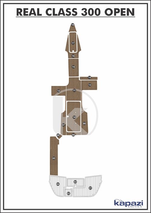 Tapete PVC Thermo Deck Beach para Real Class 300 Open - Cockpit
