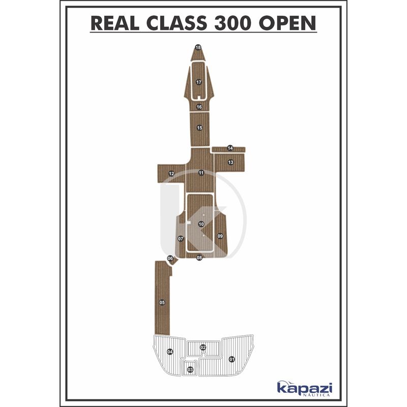tapete-pvc-thermo-deck-beach-para-real-class-300-open-cockpit-natural-friso-preto