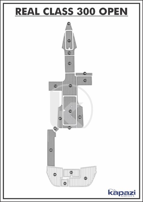 Tapete PVC Thermo Deck Comfort para Real Class 300 Open - Cockpit