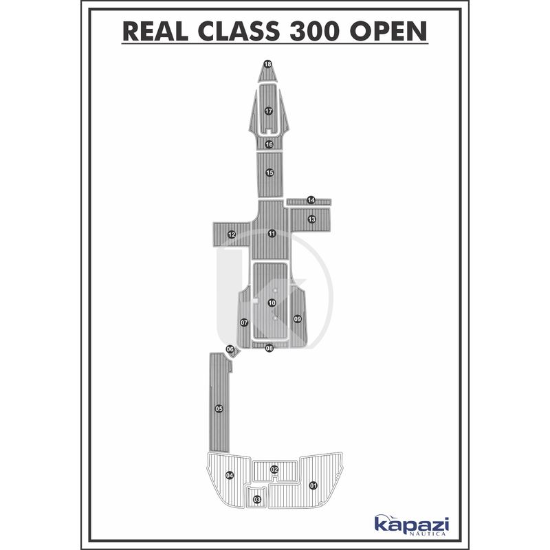 tapete-pvc-thermo-deck-comfort-para-real-class-300-open-cockpit-cinza-friso-preto