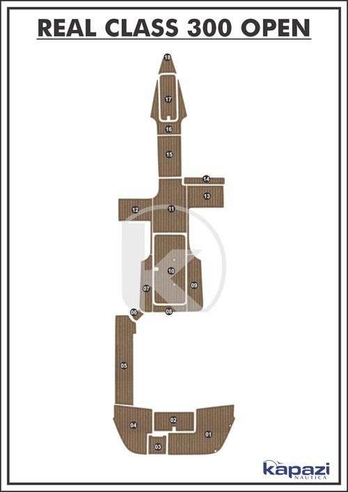 Tapete PVC Thermo Deck Beach para Real Class 300 Open - Completo