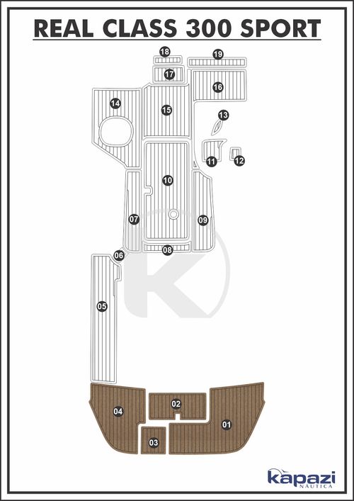 Tapete PVC Thermo Deck Beach para Real Class 300 Sport - Plataforma