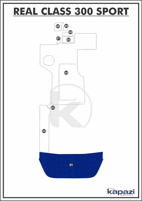 Tapete PVC Vinil Kap para Real Class 300 Sport - Plataforma