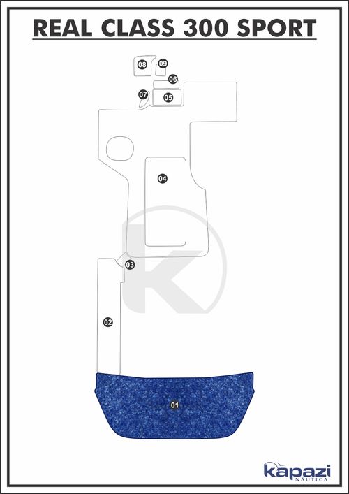 Tapete Têxtil Nauti Clean para Real Class 300 Sport - Plataforma