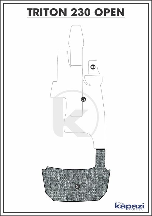 Tapete PVC Náutico Trançado para Triton 230 Open - Plataforma