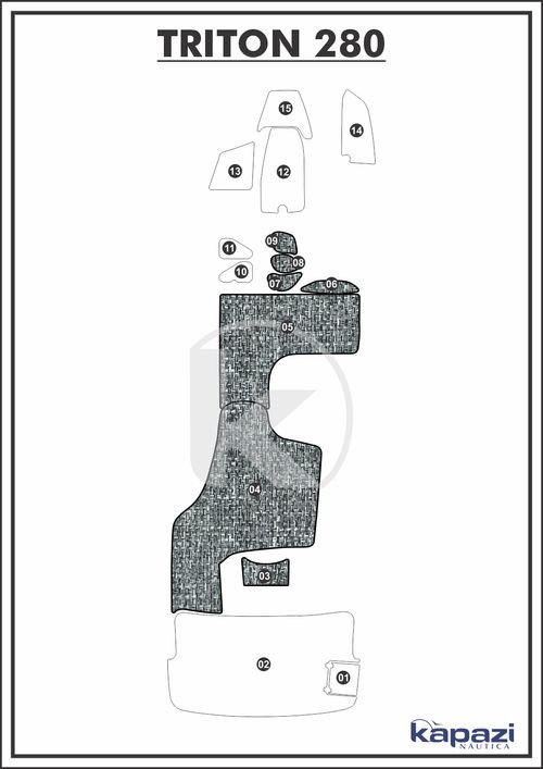 Tapete PVC Náutico Trançado para Triton 280 - Cockpit