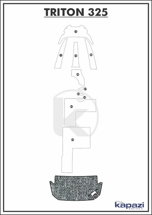 Tapete PVC Náutico Trançado para Triton 325 - Plataforma