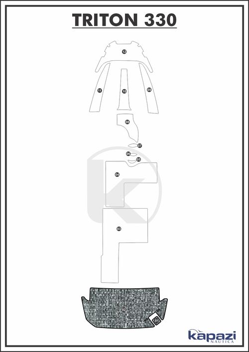 Tapete PVC Náutico Trançado para Triton 330 - Plataforma