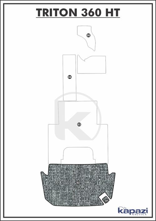 Tapete PVC Náutico Trançado para Triton 360 HT - Plataforma