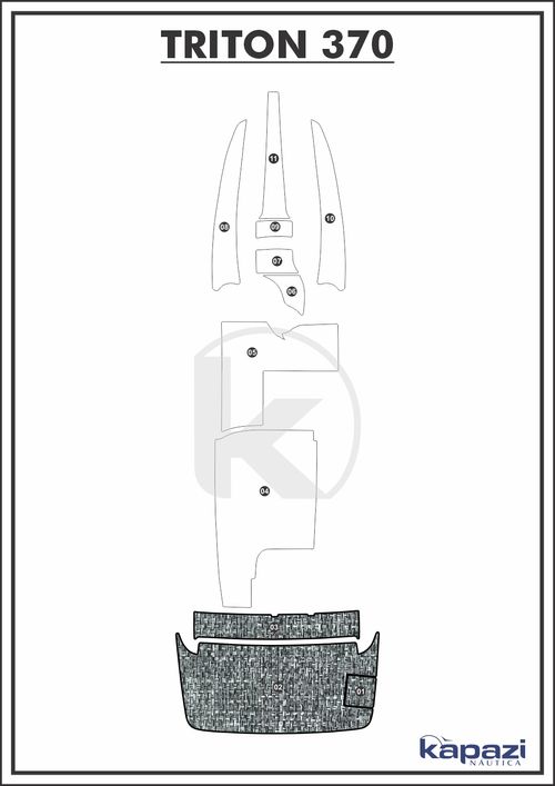 Tapete PVC Náutico Trançado para Triton 370 - Plataforma