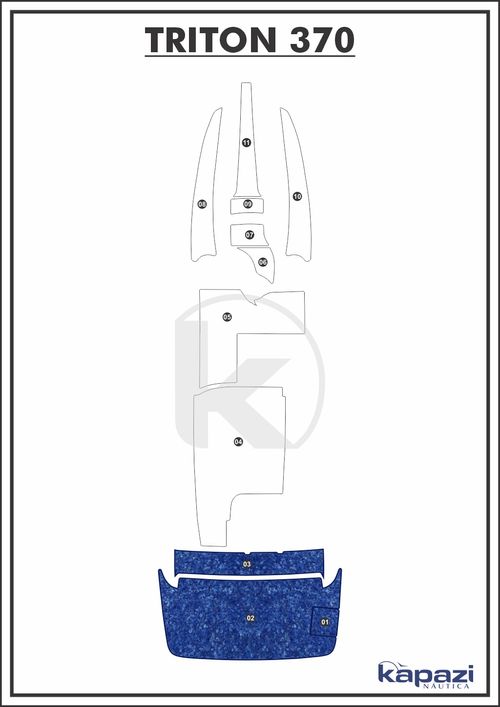 Tapete Têxtil Nauti Clean para Triton 370 - Plataforma