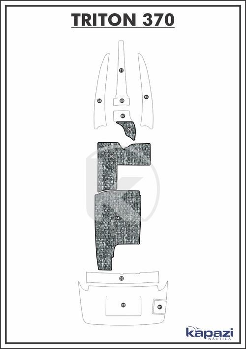 Tapete PVC Náutico Trançado para Triton 370 - Cockpit