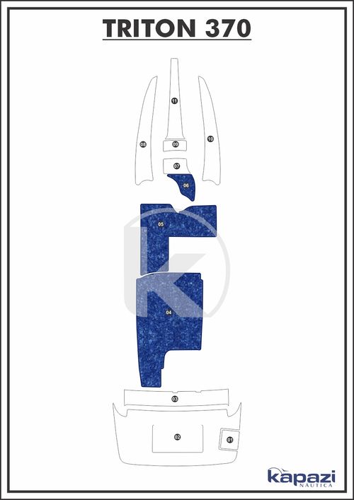Tapete Têxtil Nauti Clean para Triton 370 - Cockpit