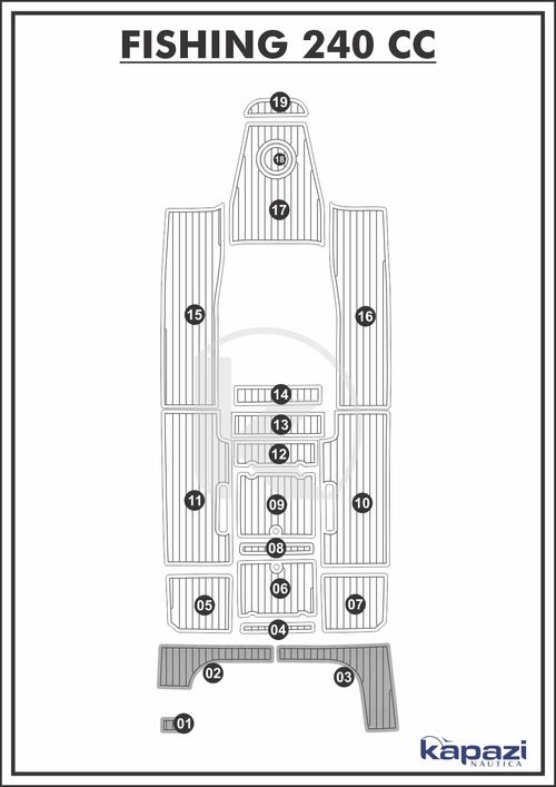 Tapete PVC Thermo Deck Comfort para Fishing 240 CC - Plataforma
