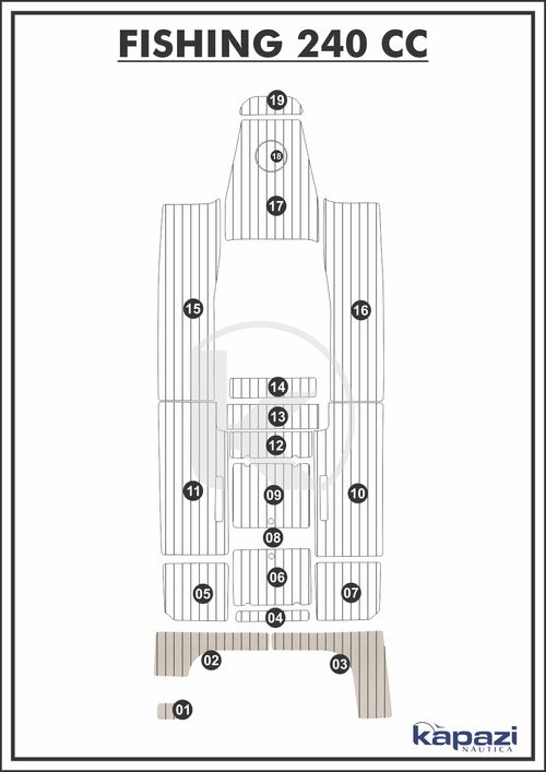 Tapete PVC Thermo Deck Classic para Fishing 240 CC - Plataforma