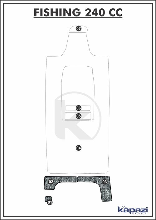 Tapete PVC Náutico Trançado para Fishing 240 CC - Plataforma