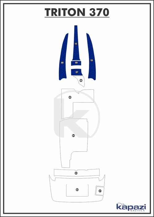 Tapete PVC Vinil Kap para Triton 370 - Proa