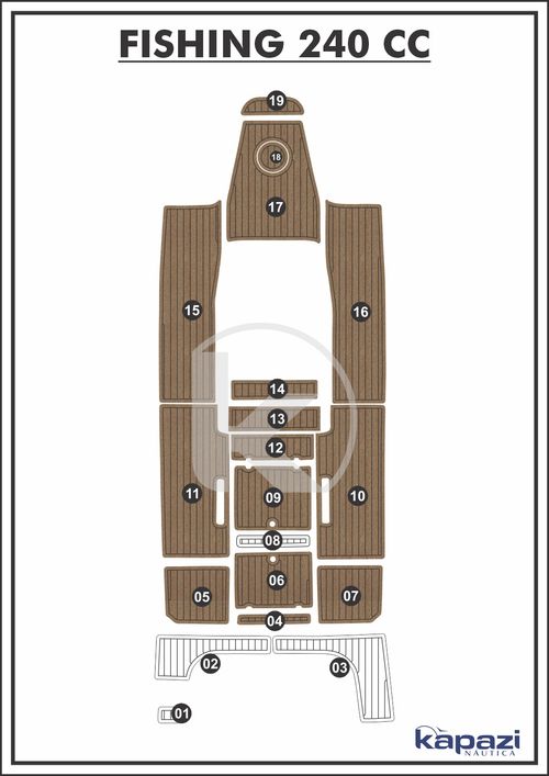 Tapete PVC Thermo Deck Beach para Fishing 240 CC - Cockpit